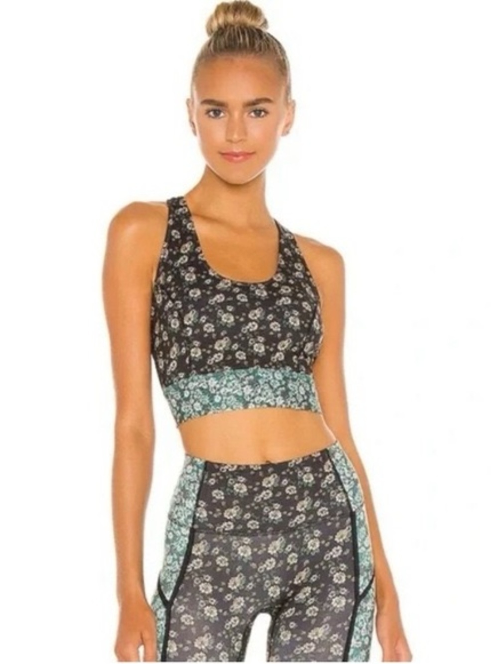 FP Movement Free People Floral Sports Bra Leggings Set XS NWOT